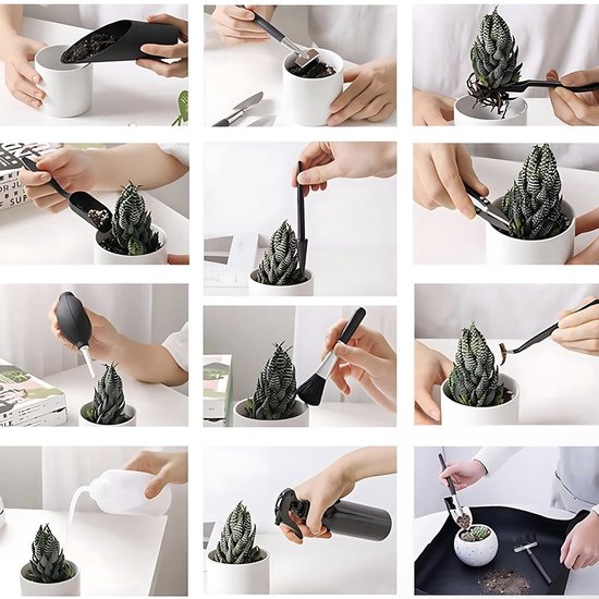 Bonsai Gereedschap Set 13 delig - Bonsai Starters kit - Bonsai boompje verzorgingskit - Bonsai gereedschap van metaal - Incl. Leren opbergtas bonsai set van Merkloos	 — afbeelding 5