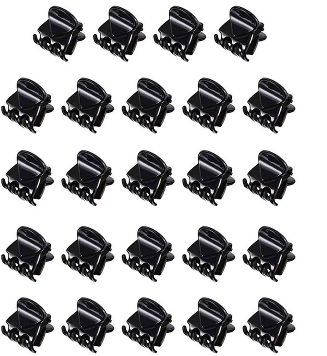 JeiibrZui Haarclips - Mini haarclips - Duurzaam ontwerp, herbruikbaar, voor haarondersteuning - Verpakking van 24 stuks - Geschikt voor volwassenen en meisjes - Zwart