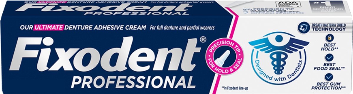 Fixodent Professionele Kleefstof voor Tandprotheses - Tandprothese Kleefstof - Bescherming van het Tandvlees, 51 g