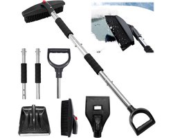 3-in-1 ijskrabber en sneeuwborstel | afneembaar en antislip gereedschap | autoruitkrabber | intrekbare wintersneeuwborstel | sneeuwkrabber voor auto's, vorstkrabber voor auto's, vrachtwagens en SUV, autoruitontdooier voor voorruit en ramen|Cyslmuk®