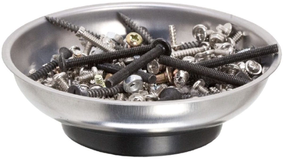 Magnetische Onderdelenbak – Compacte Magnetische Schaal Met Rubber Voet Voor Schroeven, Bouten, Moeren En Klinknagels – Voorkomt Wegrollen Tijdens Montage, Onderhoud En Werkzaamheden In Werkplaats Of Garage [10762]