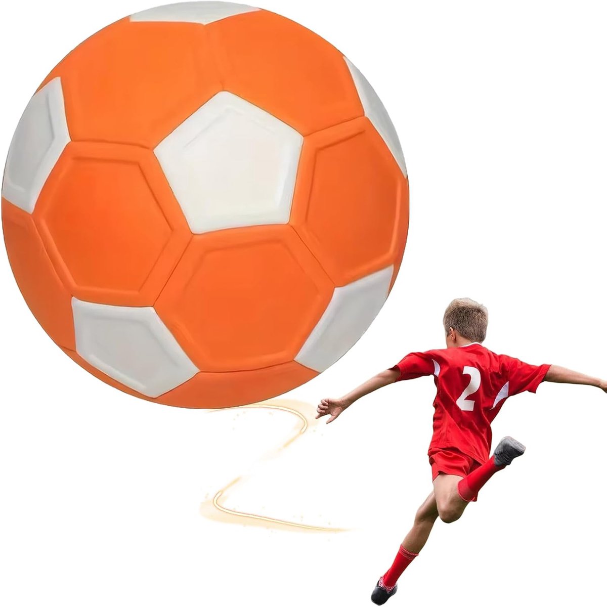 Curve Ball - Voetbal - Maat 5 - Curve ball voetbal - Jeugd voetbal - Voetbal trainingsmateriaal - EVA Rubber - Voetbaltraining - Voetbal spullen - Unisex - Voetbalbal - Kickerball - Curve ball kickerball - Leukste Cadeau voor Voetballer - Oranje