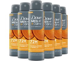 Dove Men+Care Advanced Anti-TranspiranDove Men+Care - Anti-Transpirant Deodorant Spray - Advanced - Sandalwood + Vanilla - 6 x 150 ml