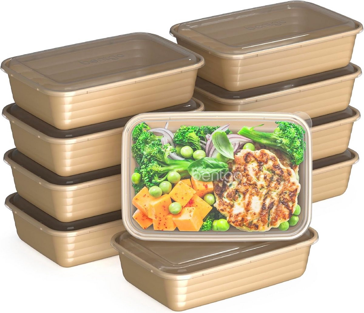 10x Meal Prep Bakjes met Deksel - Magnetron-, Vriezer- en Vaatwasserbestendig - BPA-vrij Voedselopslag
