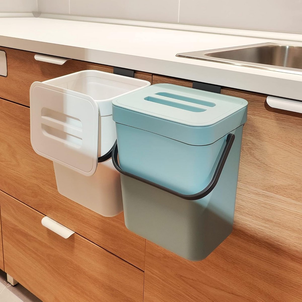 Compostbak Keuken Indoor - 5 Liter Geurvrije Voedsel Afvalemmer voor Aanrecht
