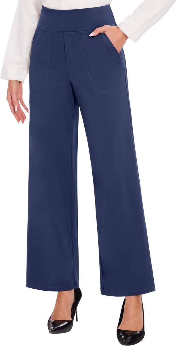 Yogabroek Dames Met Hoge Taille en Zakken - Elastische Trainingsbroek voor Buikcontrole