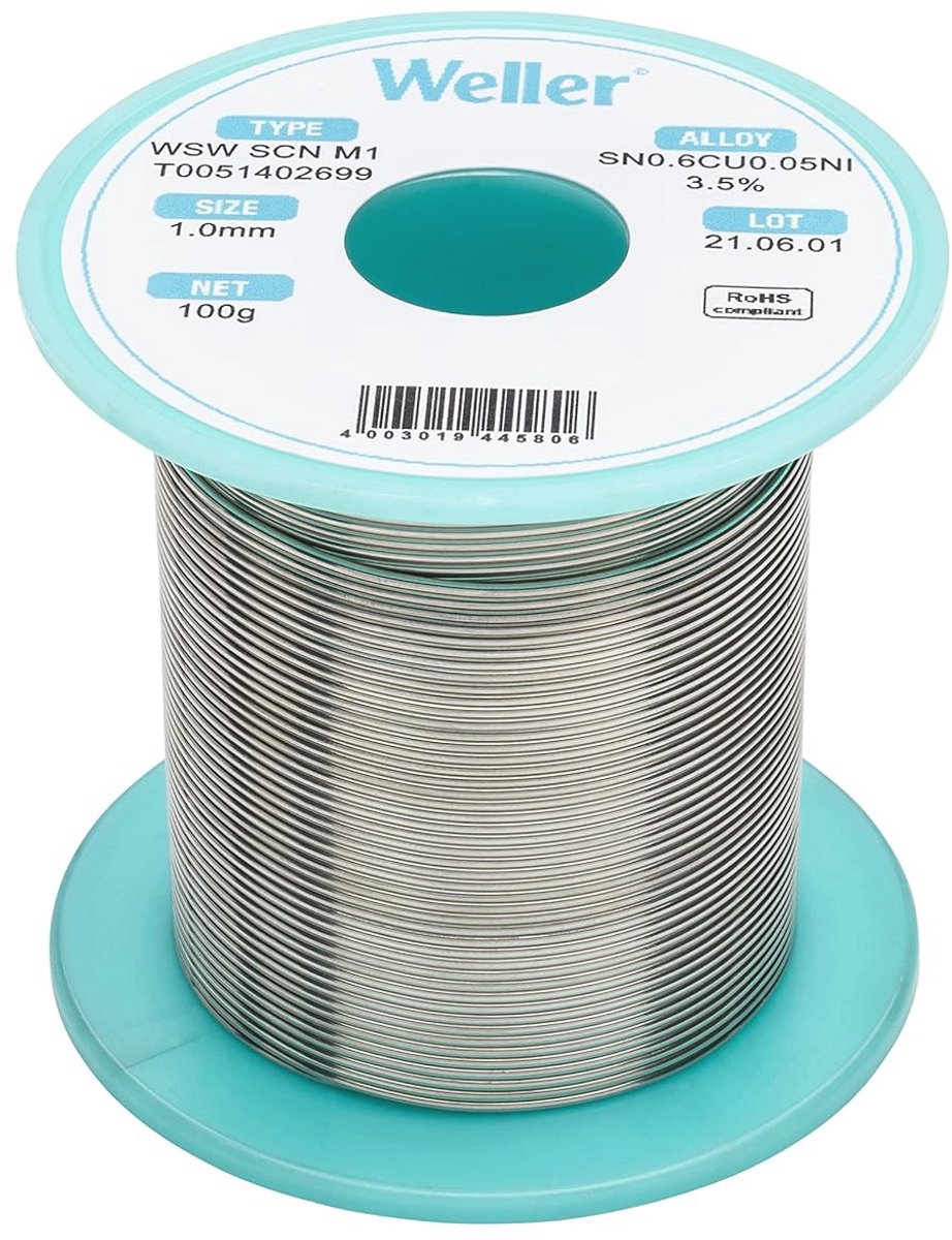 Loodvrije soldeerdraad Ø 1.0mm - Sn99.3Cu0.6Ni0.05 - 100g - Voor optimale soldeerverbindingen