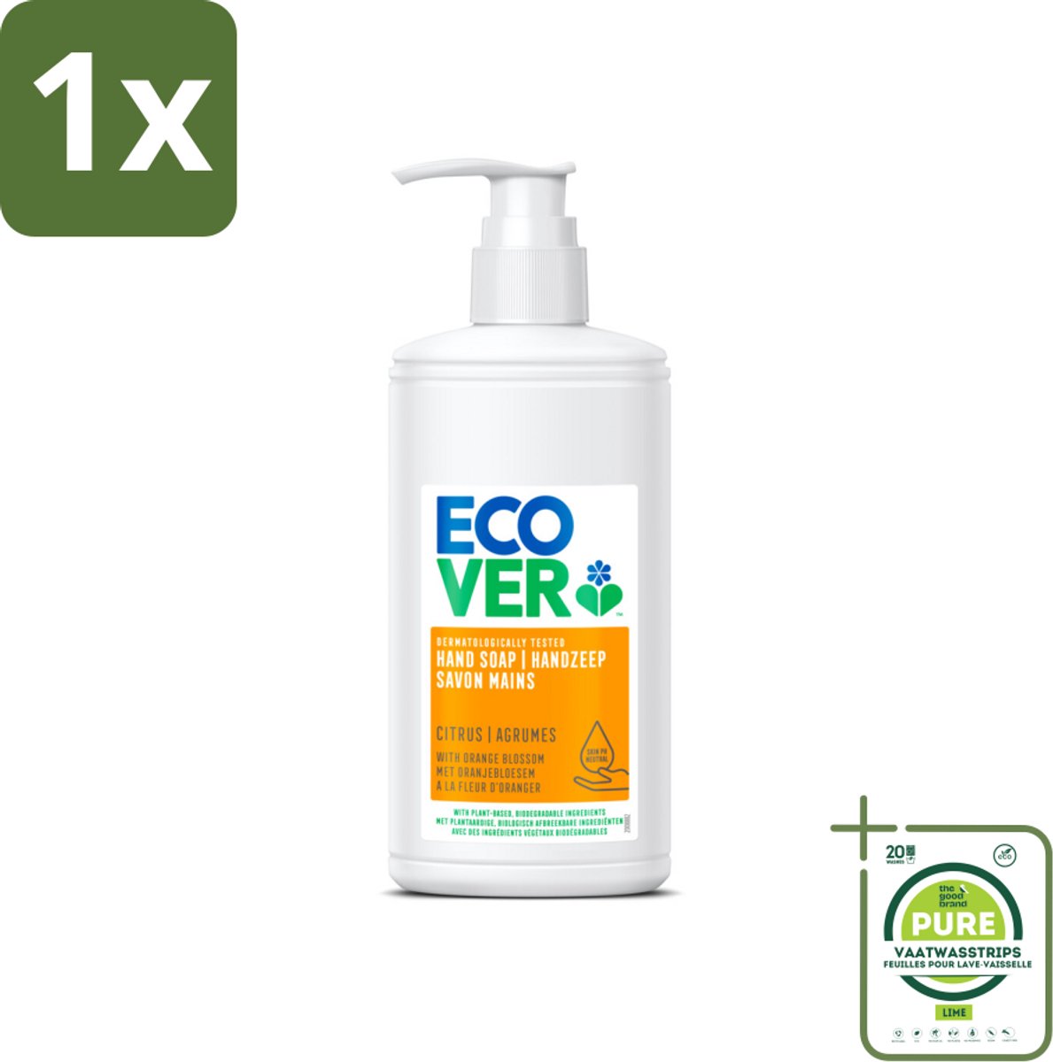 1 x Ecover - Handzeep - Citrus & Oranjebloesem - 250 ml - Handzeep - Citrus - Oranjebloesem - Verzorging - Zacht