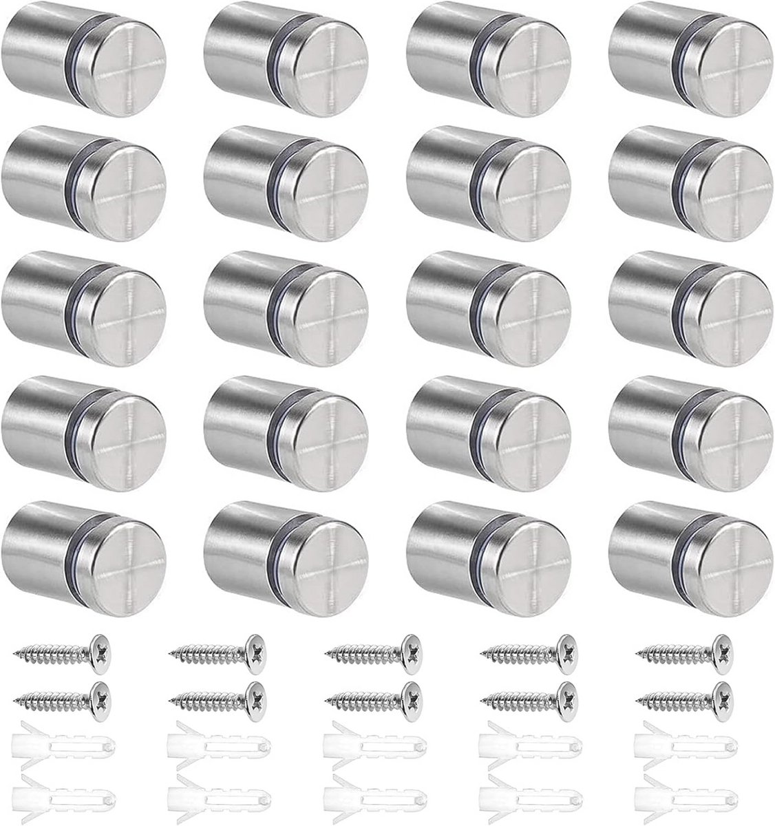 20 Stuks Standoff Bevestigingen 19x25mm Rvs voor Teken Displays