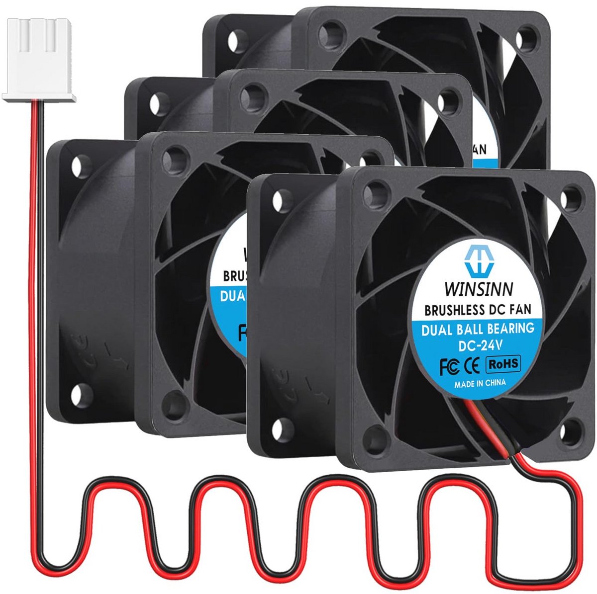 40 mm DC Ventilator 24V - 4028 Dubbele Kogellagers - Borstelloze Koeling - 4 Stuks
