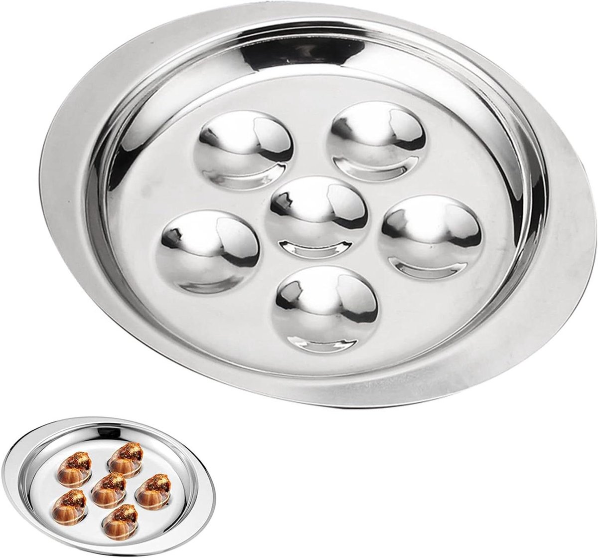 Allecta - Slakkenplaat RVS - 12 Gaten - Restaurant Hotel Thuis - Zeevruchten Tool Set - Servies Accessoires - Keuken Grill - Escargot - Roestvrijstaal - Geschikt voor - Zeevruchten - Gereedschap - Accessoires .