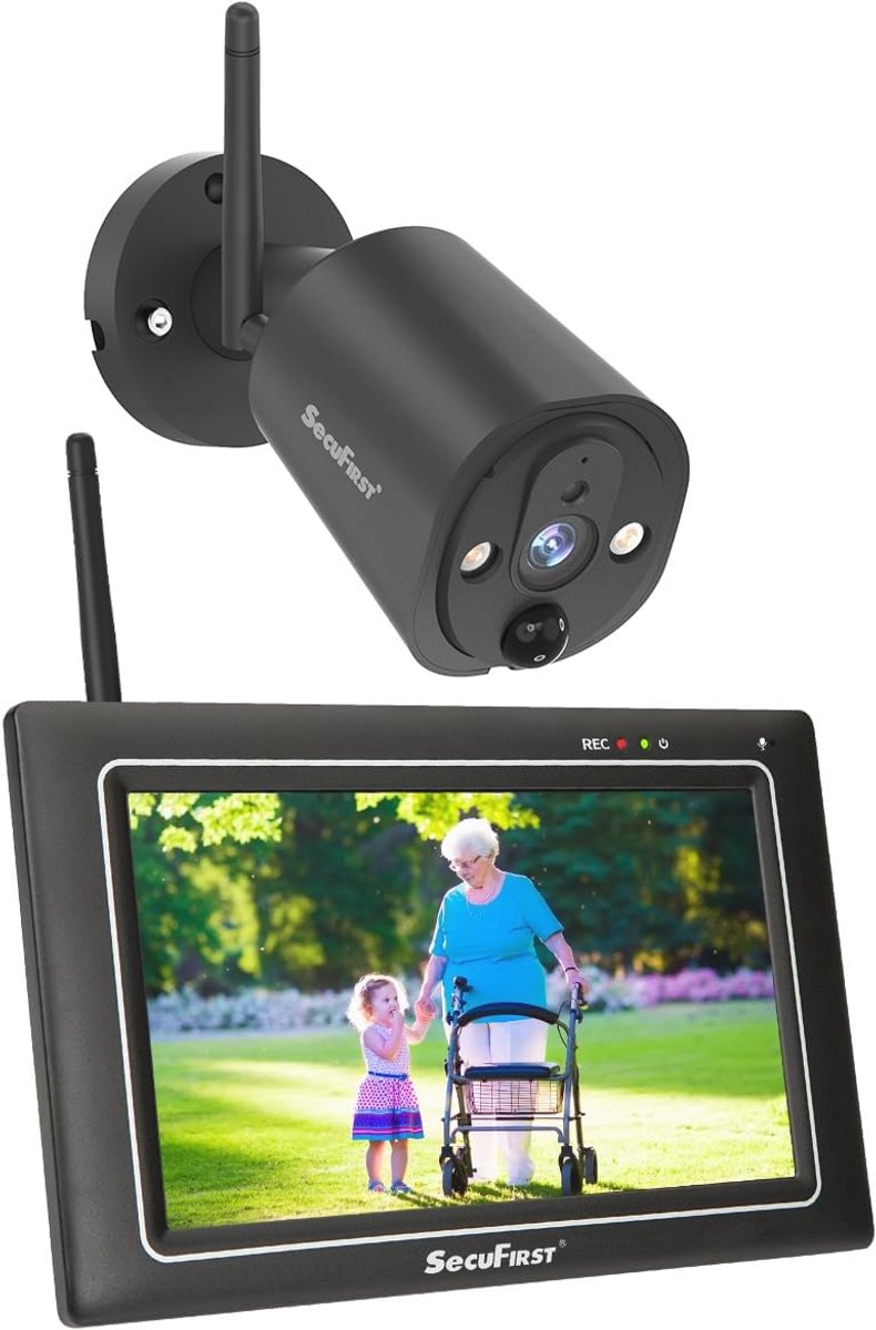 Beveiligingscamera Buiten met Draadloze Monitor en AI Bewegingsdetectie