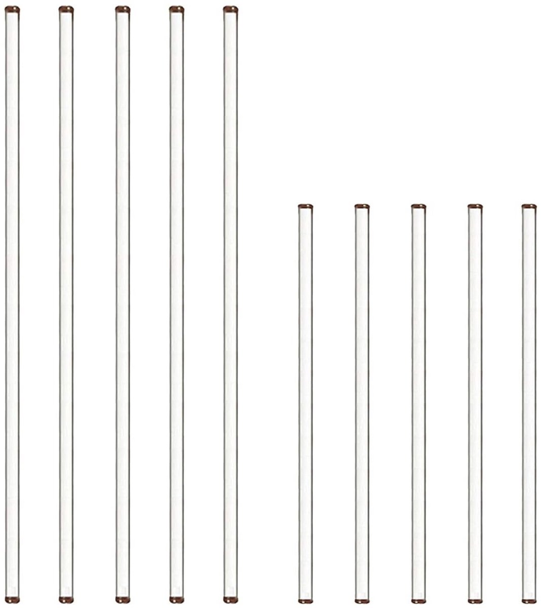 Roerstaafjes van glas - 10 stuks (5 x 20 cm & 5 x 30 cm) voor laboratorium en keuken