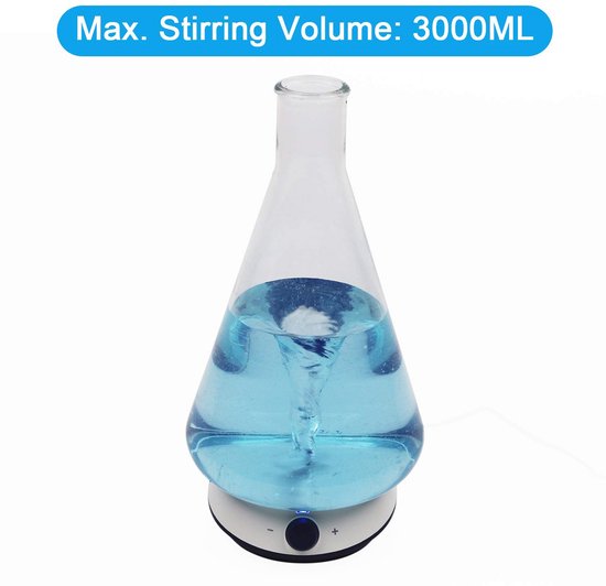 Magneetroerder met 4 roerstaafjes - 3000 ml capaciteit voor laboratoria van Merkloos — afbeelding 5
