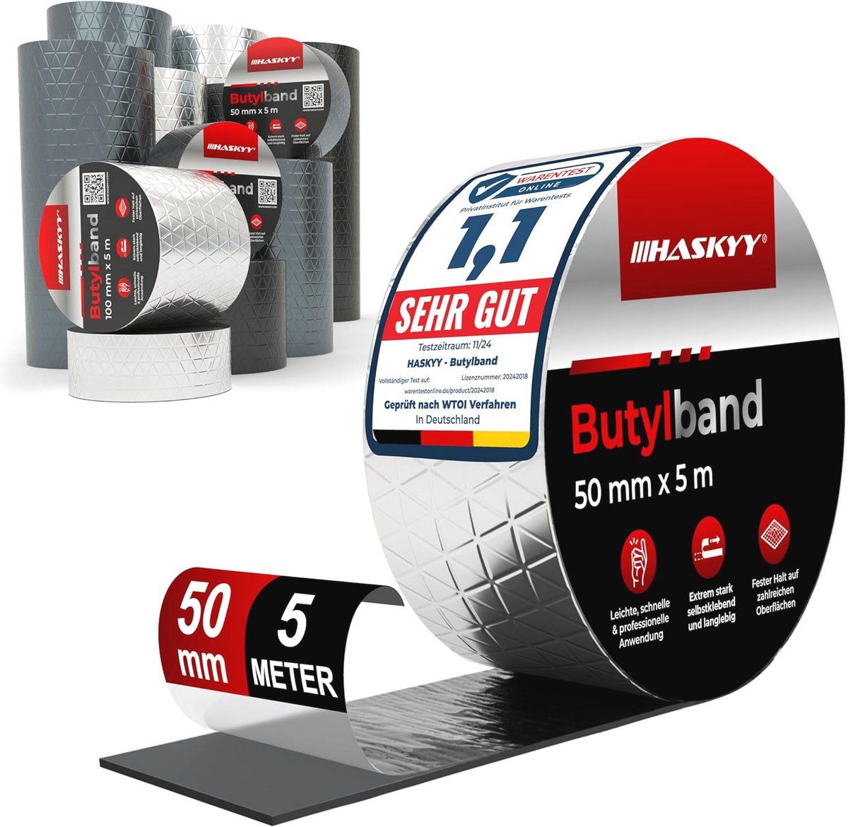 Waterdichte butylband 5 cm x 5 m - UV-bestendig en zelfklevend