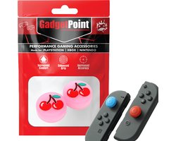 Gadgetpoint – Thumb Grips voor Nintendo Switch Joy-Con Controllers – Gaming Thumbgrips – Performance Anti-Slip Thumbsticks – Bescherming Accessoires – Fruit – Kers roze