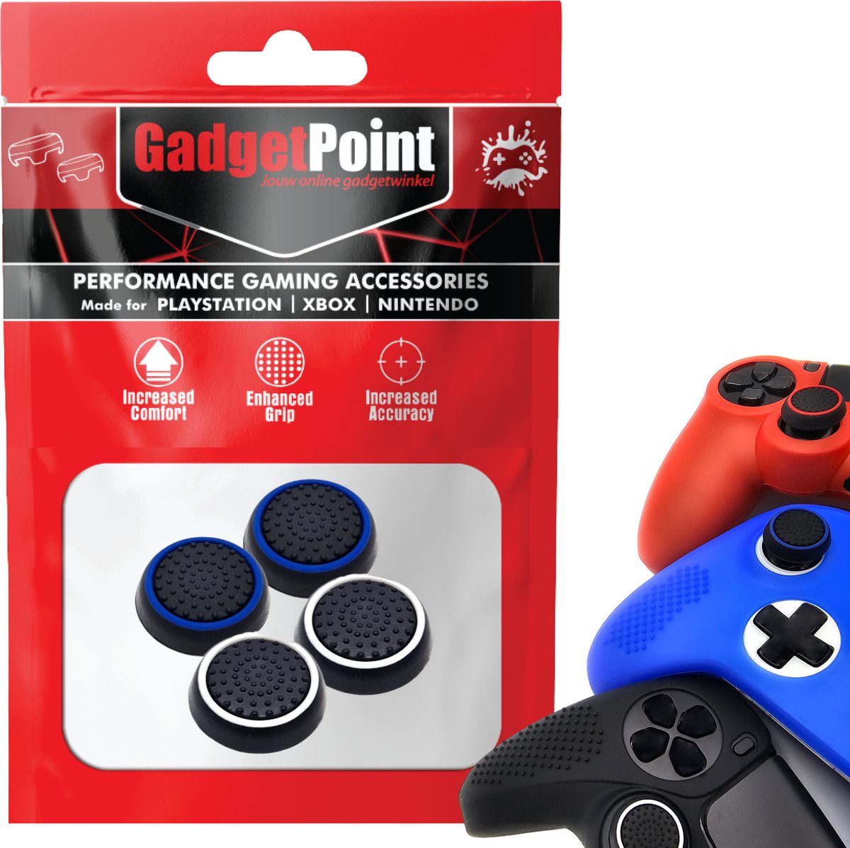 Bol.com Gadgetpoint - Thumb Grips voor PlayStation, PS5, Xbox X/S, One & Switch Pro Controller - Gaming Thumbgrips - Performance... aanbieding