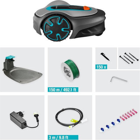 Slimme Robot Grasmaaier voor Middelgrote Tuinen tot 500 m² met Bluetooth Connectiviteit, Stil Geluid 57 dB, CorridorCut voor Strakke Hoeken, Automatisch Weer- en Terrainanpassing, Volledig Automatisch – van Merkloos	 — afbeelding 3