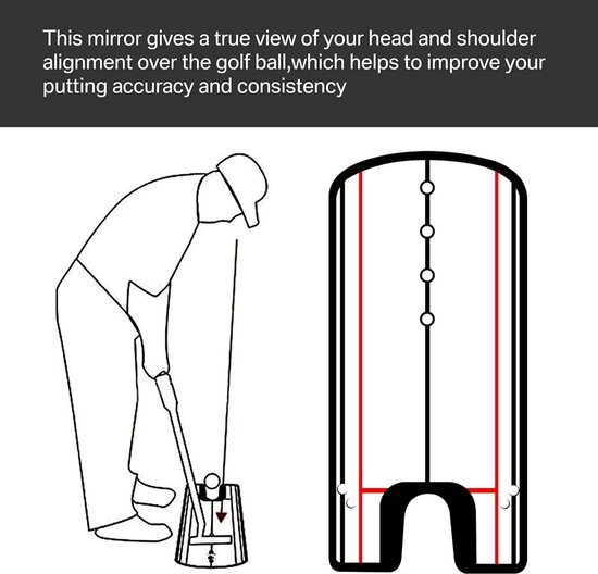 Draagbare Golf Putting Alignment Mirror - Verbeter Uw Putting Setup — afbeelding 2