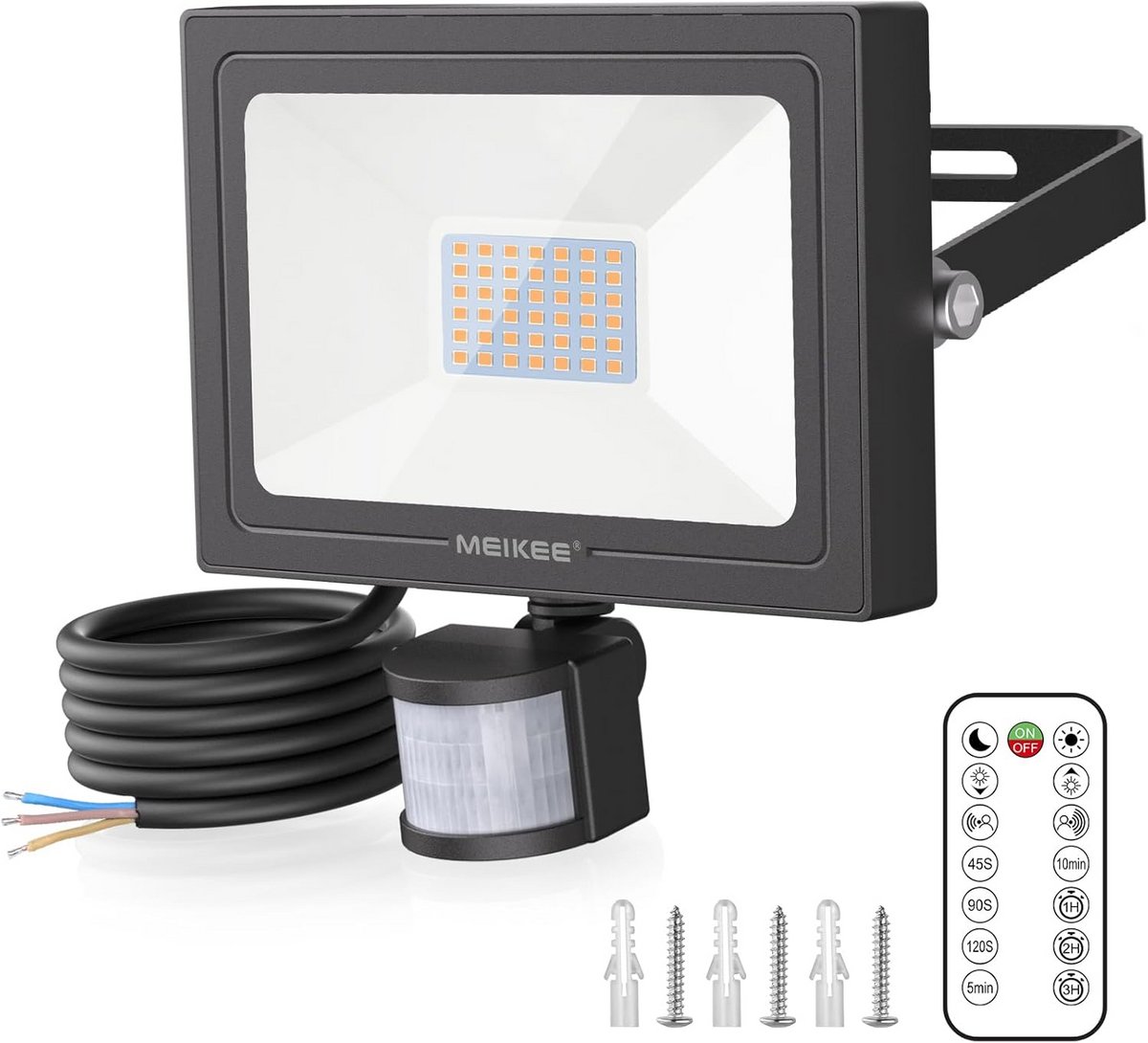 Buiten LED Schijnwerper met Bewegingssensor - 35W en Warmwit 2700K