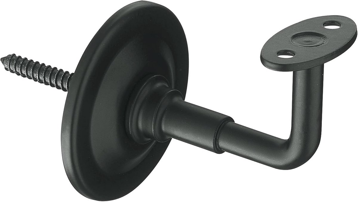 Leuningsteun Wandhouder voor Trapleuning - Zwart Mat 74,5 mm