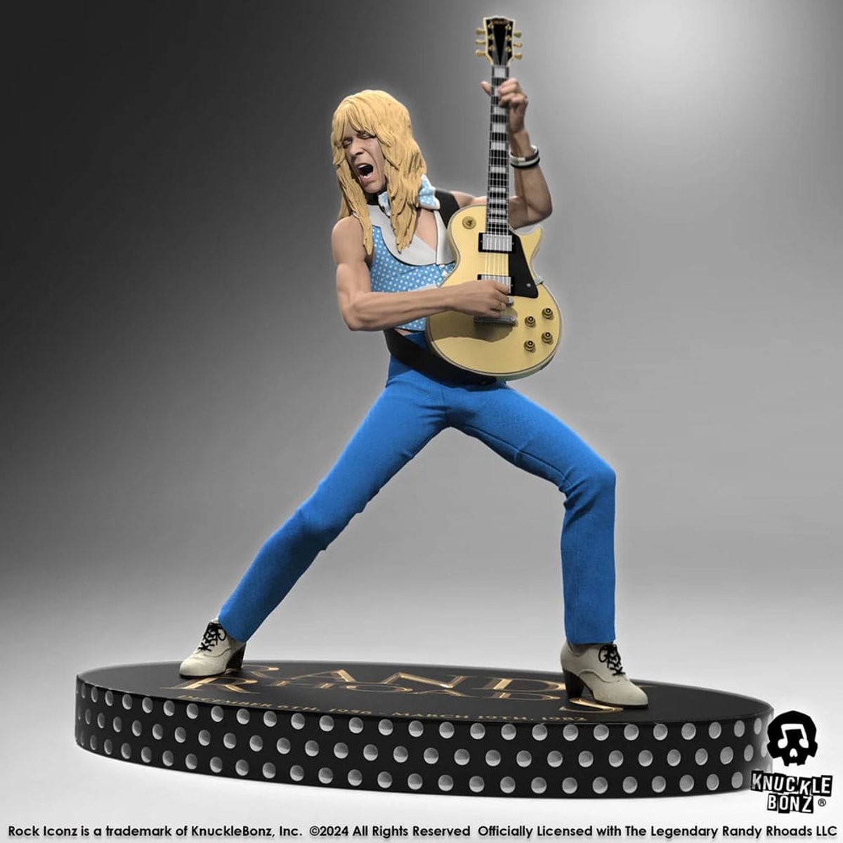 Knucklebonz Randy Rhoads IV Rock Iconz Statue The Early Years Blue Version 24 cm Beeld