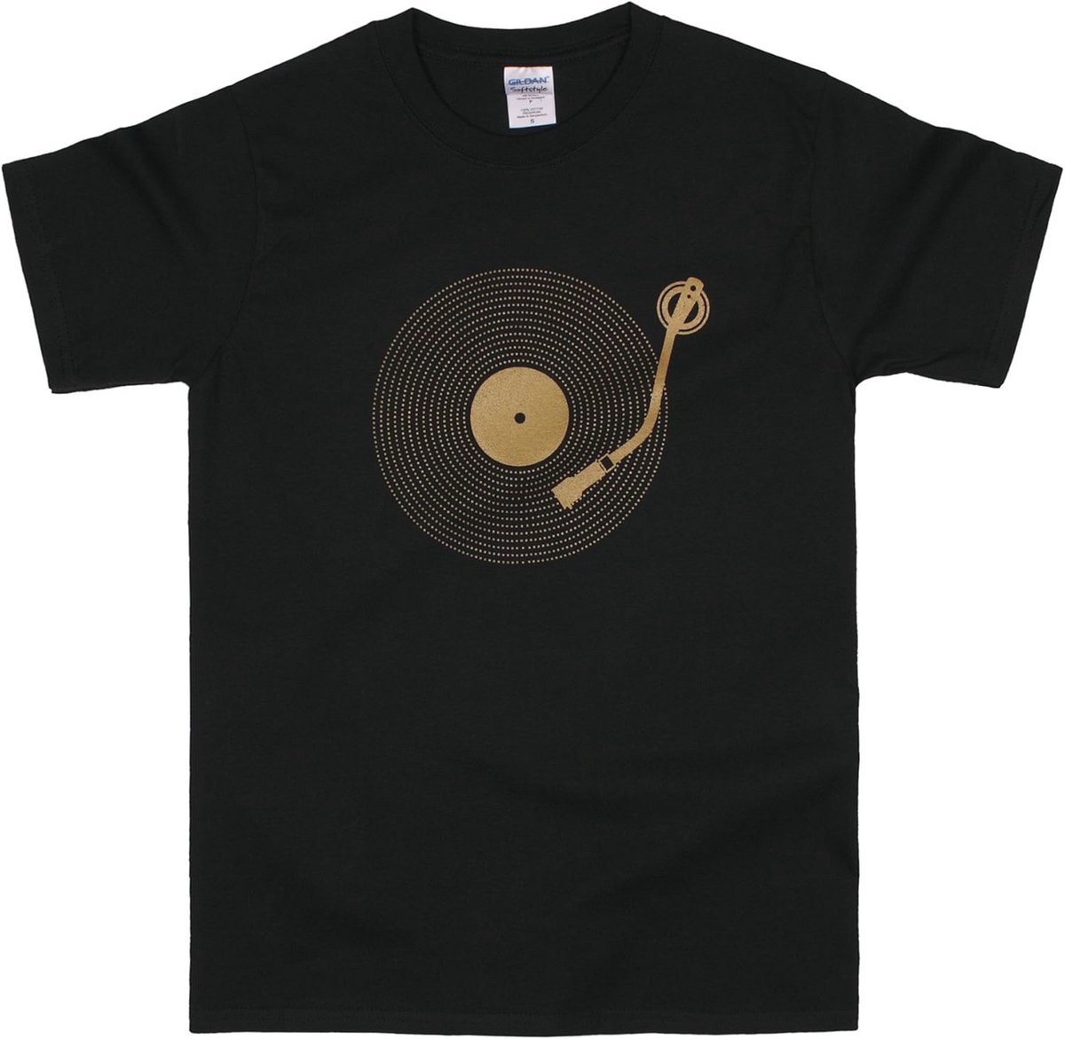 Draaitafel Print T-shirt - Drum en Bass DJ Decks LP Vinyl Platenspeler Zeefdruk Tee