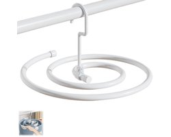 Spiraalvormig droogrek - opvouwbaar opbergrek voor beddengoed - geschikt voor het drogen van dekbedden, lakens, handdoeken en gordijnen - wit - diameter 41,8 cm - buisdikte 1,2 cm - buislengte 2,2 m