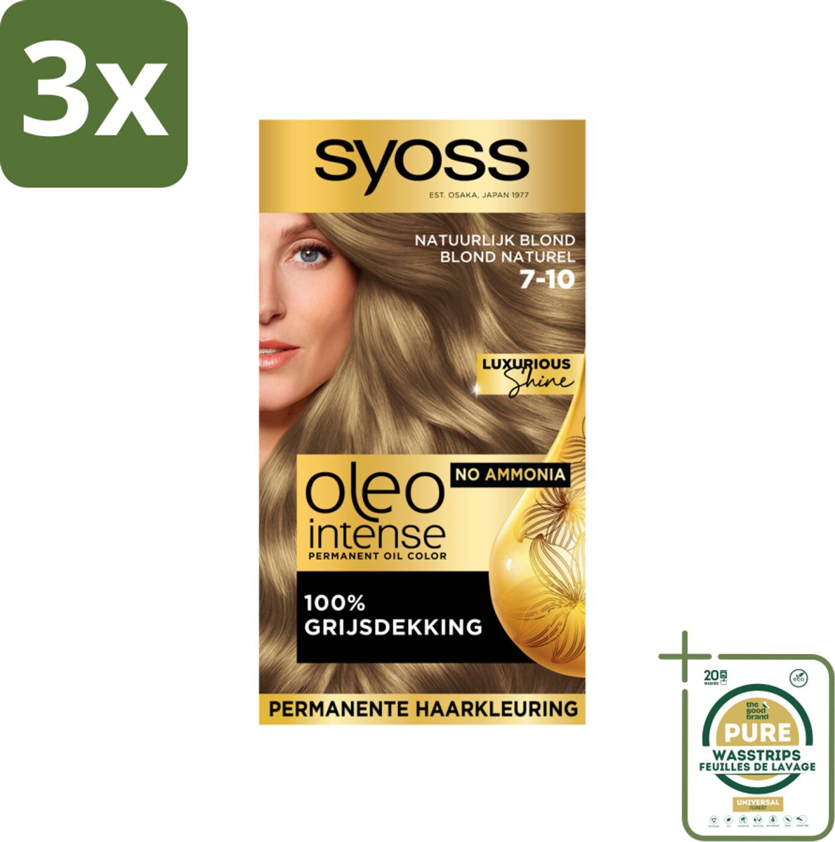 Syoss Oleo Intense - Haarverf - 7-10 - Natuurlijk Blond - 115ml x 3