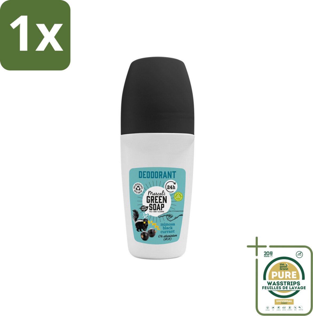 1 x Marcel's Green Soap - Deodorant Roller - Mimosa & Blackcurrant - Langdurige frisheid - 50 ml- Deodorant Roller - Natuurlijke Deodorant - Frisheid - Oksel Verzorging - Duurzame Deodorant