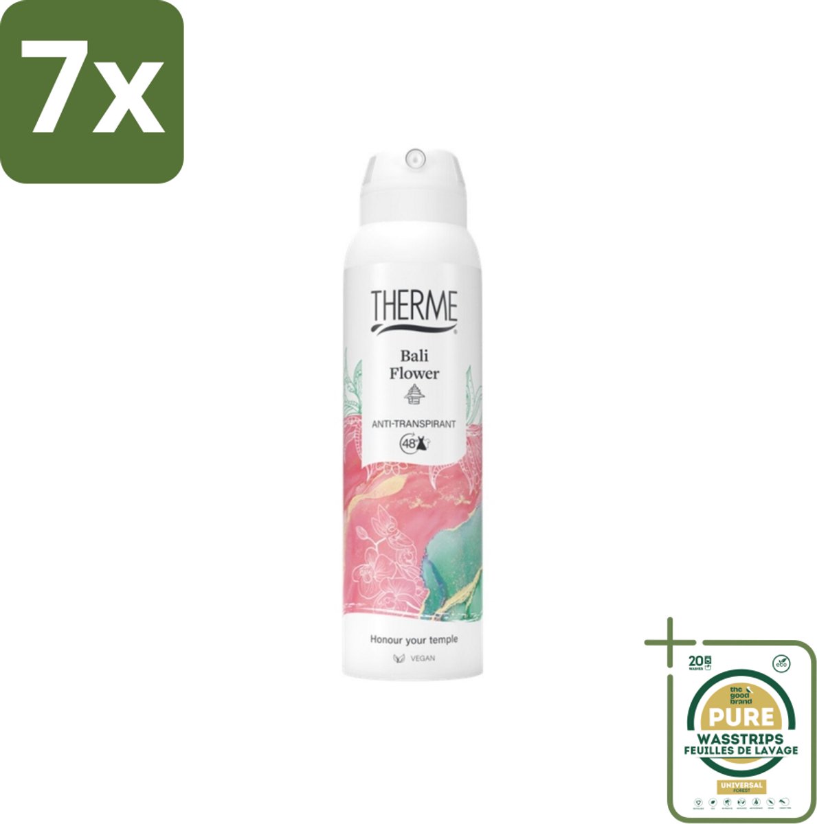 7 x Therme – Anti-Transpirant – Bali Flower – 150 ml - Grootverpakking - Koffiezetapparaat