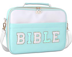 Leren Bijbelhoes met Handvat en Schouderriem, Royale Afmeting