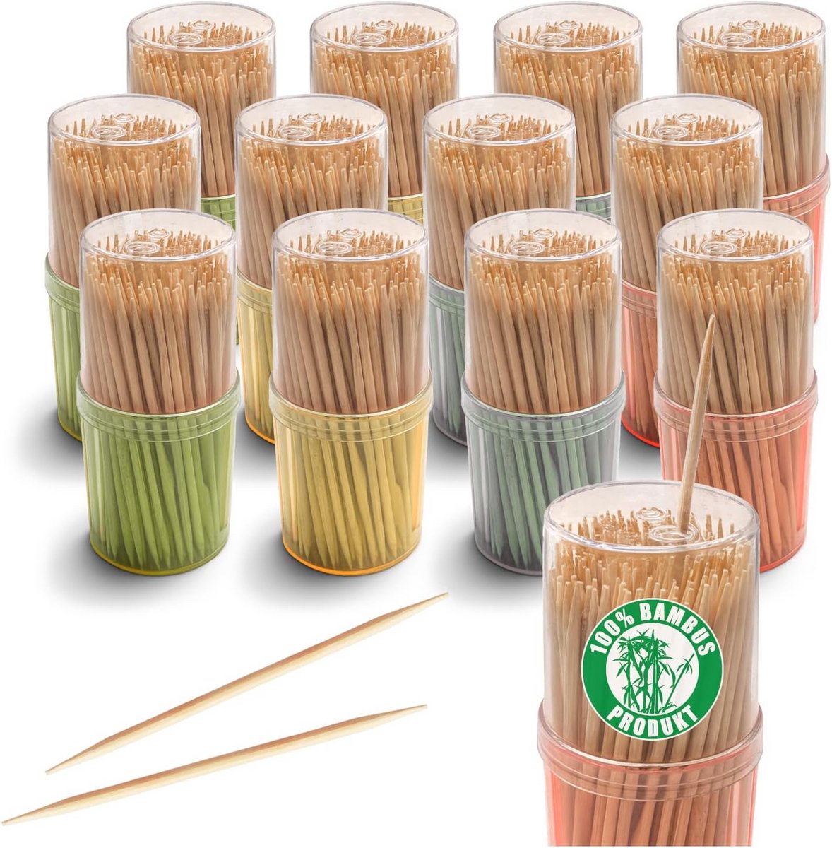1440 Bamboe Tandenstokers 6 cm - Houten Prikkers voor Mondverzorging, Snacks en Cocktails