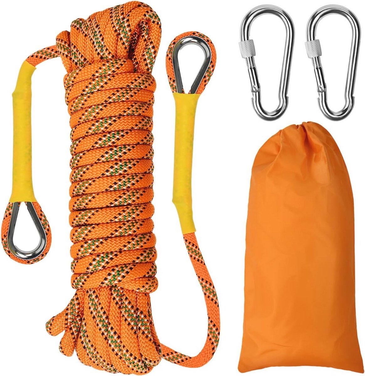 Touw met Oranje Patroon - 8mm, 10m Sterke Touw voor Meerdere Toepassingen