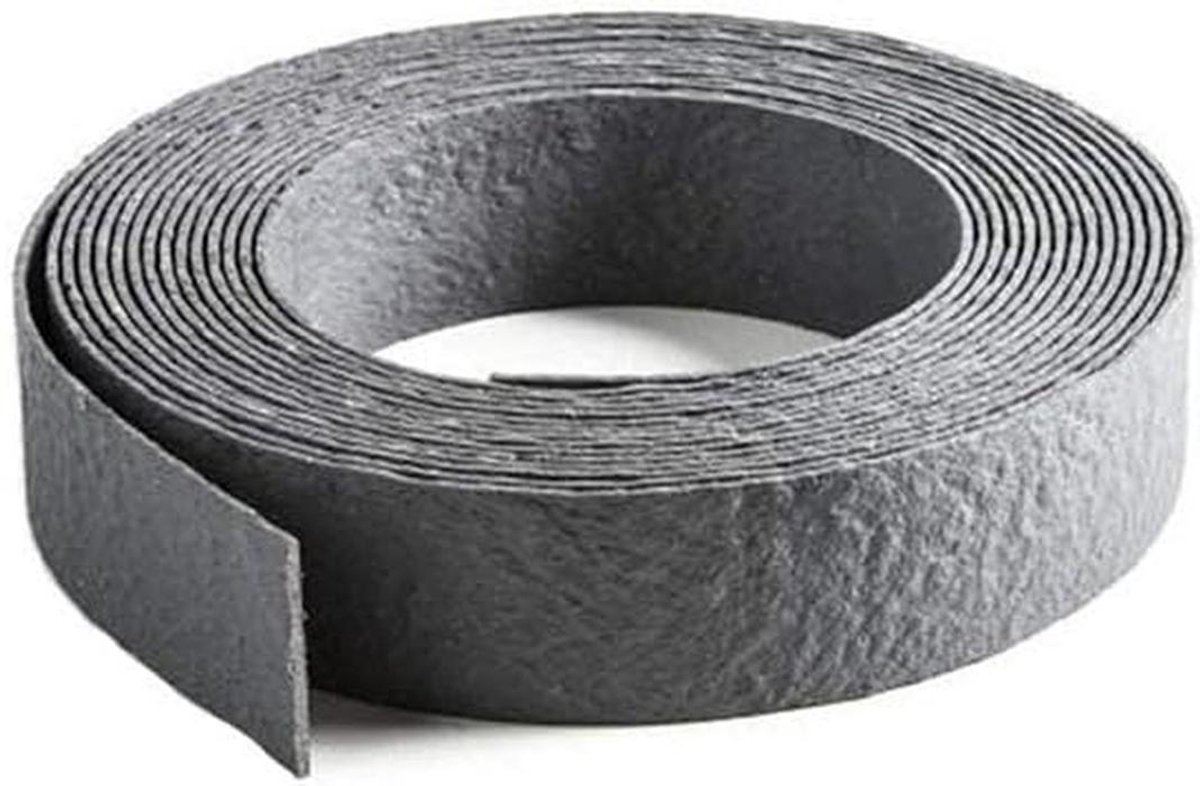 Thijox - Ecolat Tuinafboording Grijs 100% Gerecycled Borderrand 14 x 0,7 cm 10 Meter voor Tuin, Terras, Gazons, Bloemenperken, Vijvers