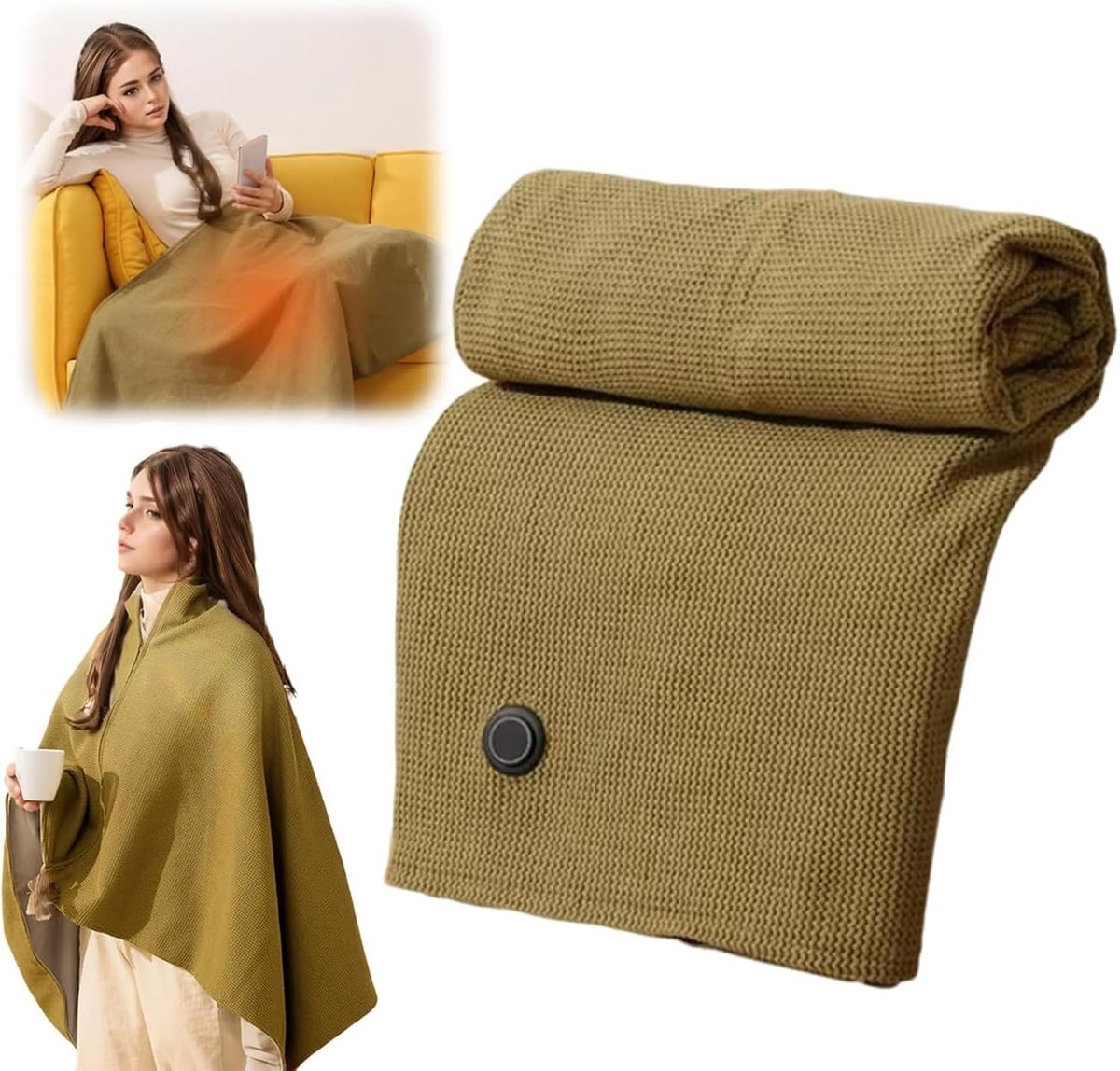 Crestara Elektrische Deken USB-verwarmde Sjaal 150x80cm Groen - Crestara Sales - €25,32