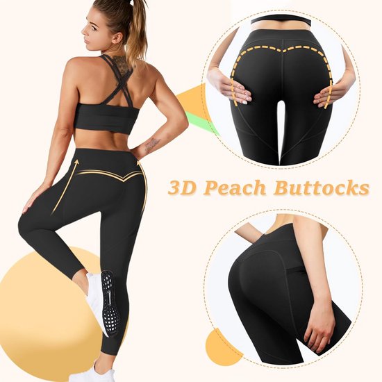 Naadloze Push-Up Sportlegging Dames met Hoge Taille en Telefoonzakken - Squatproof — afbeelding 3