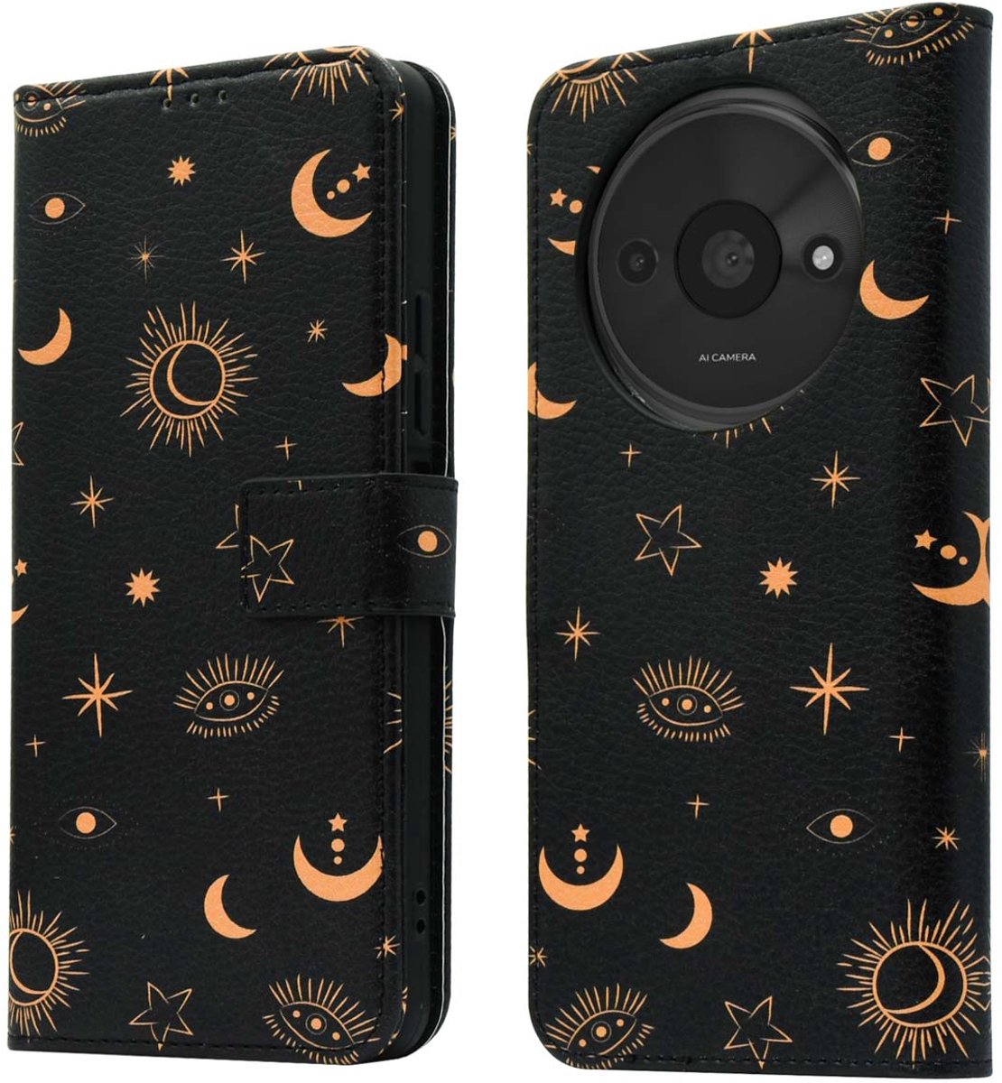 imoshion Hoesje - Geschikt voor Xiaomi Redmi A3 - Design Bookcase smartphone - Sky Black