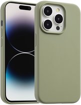 Accezz Hoesje - Geschikt voor Apple iPhone 14 Pro - Liquid Silicone Backcover geschikt voor MagSafe - Cooper Green