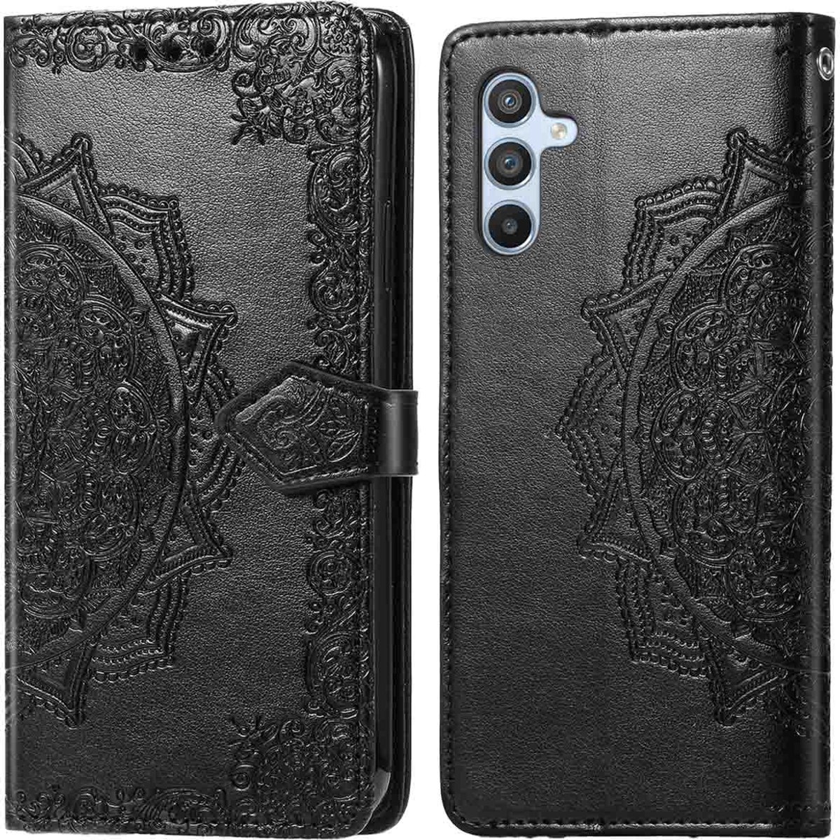imoshion Hoesje - Geschikt voor Samsung Galaxy A36 - Mandala Bookcase - Zwart
