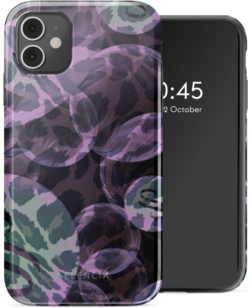 Selencia Hoesje - Geschikt voor Apple iPhone 11 - Backcover - Leo Bubble Green
