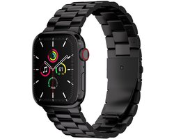 Stalen bandje - Geschikt voor Apple Watch 1, 2, 3, 4, 5, 6, 7, 8, 9, 10, 11, SE, Ultra (2 / 3) - 44/45/46/49 mm - Zwart