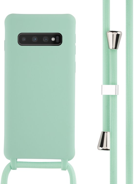 Coque Samsung Galaxy S10 - Coque en Siliconen iMoshion avec cordon - Vert menthe