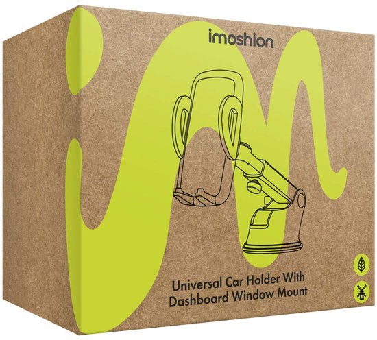 iMoshion Support Téléphone Voiture 2-en-1 avec Ventouse pour Tableau de Bord et Fenêtre - Support Téléphone Portable - Supports de téléphone - Universel et Réglable - Zwart