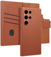 Accezz Hoesje - Geschikt voor Samsung Galaxy S24 Ultra - Leather Bookcase 2-in-1 met Magnetische Ring - Sienna Brown