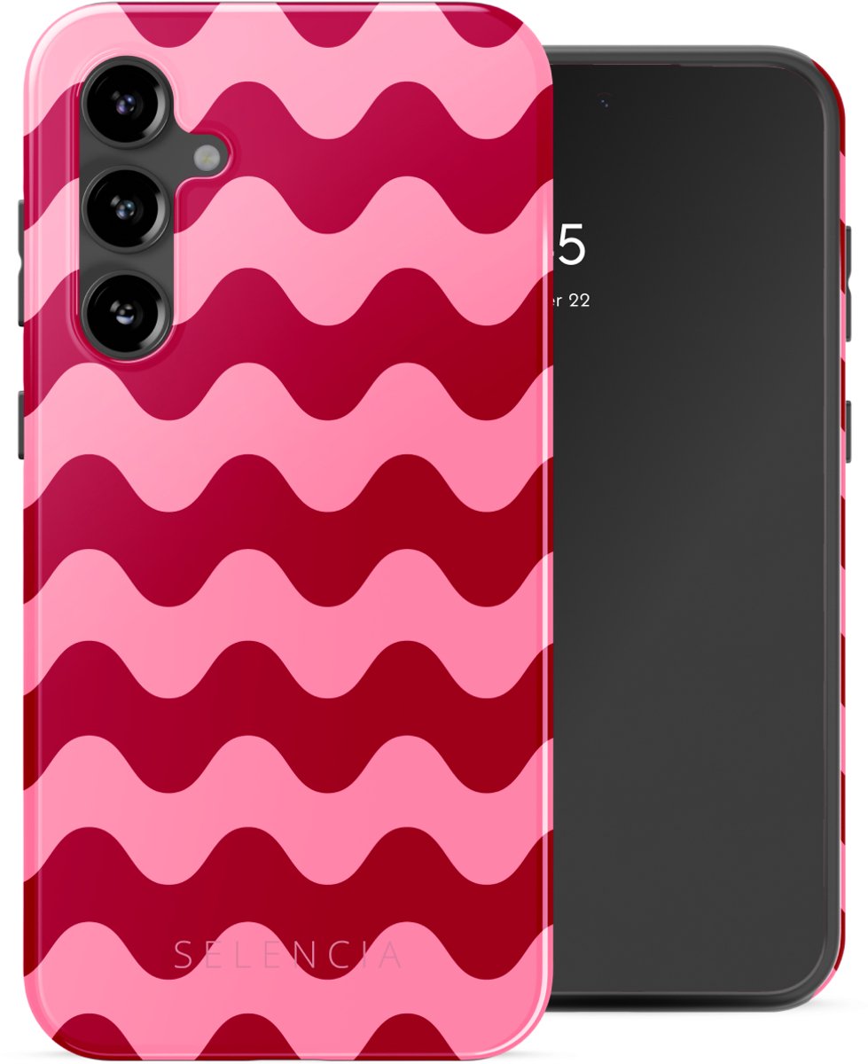 Selencia Hoesje - Geschikt voor Samsung Galaxy S23 FE - Backcover - Wave Vibes Lipstick