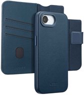 Accezz Hoesje - Geschikt voor Apple iPhone 17e / 16e - Leather Bookcase 2-in-1 geschikt voor MagSafe - Nightfall Blue