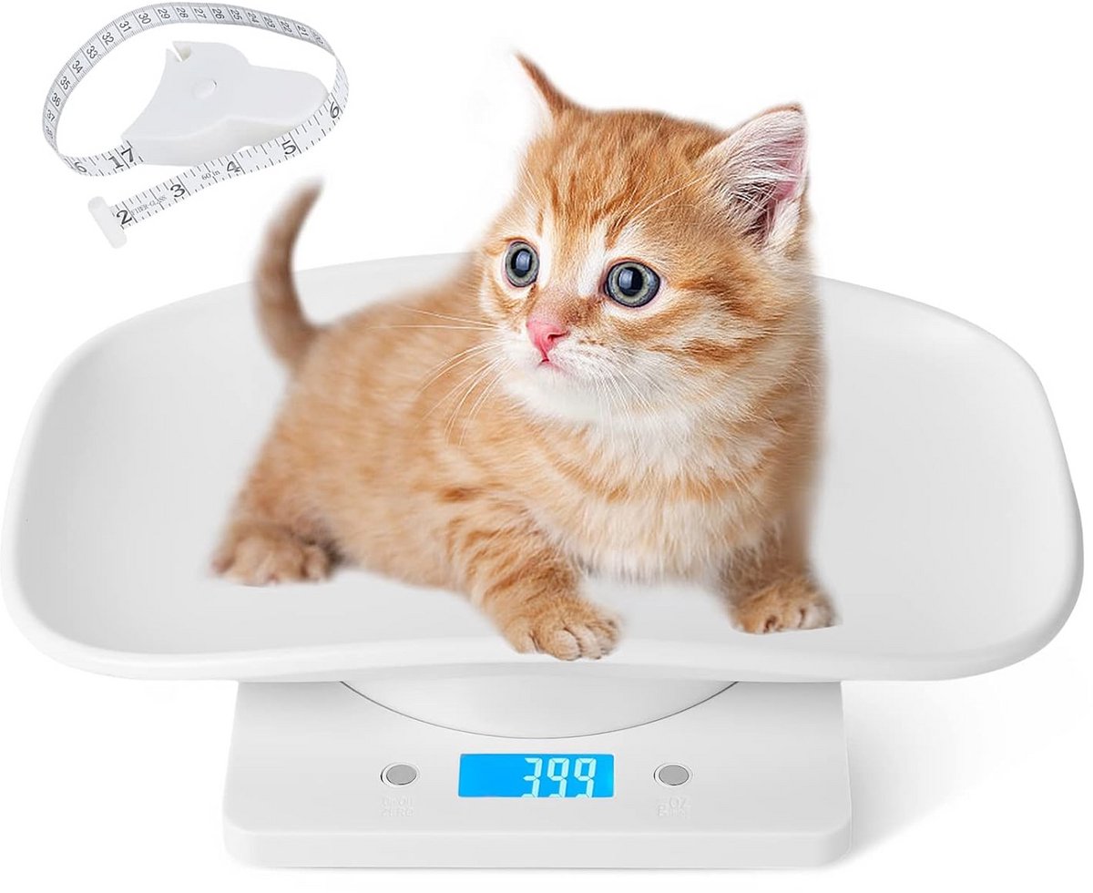 Digitale weegschaal voor huisdieren tot 15 kg, multifunctioneel en draagbaar