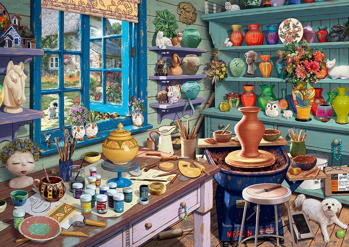 1000 Stukjes Puzzel Kleurrijk Kunstenaarsatelier voor Volwassenen