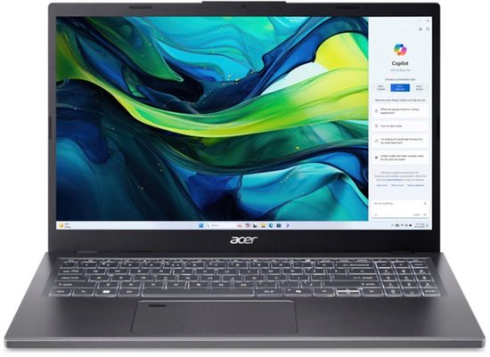 Acer Aspire 15 A15-61M-R72A AMD Ryzen™ 5 8640HS Laptop 39,6 cm (15.6") Full HD 16 GB DDR5-SDRAM 512 GB SSD Wi-Fi 6E (802.11ax) Windows 11 Home Grijs - Acer - Hoofdafbeelding